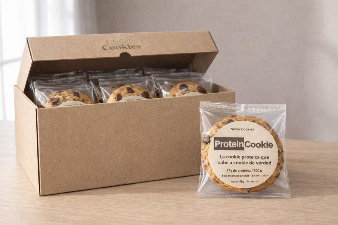 Caja Noble Cookies · 15 Cookies Proteicas Artesanas (45g)